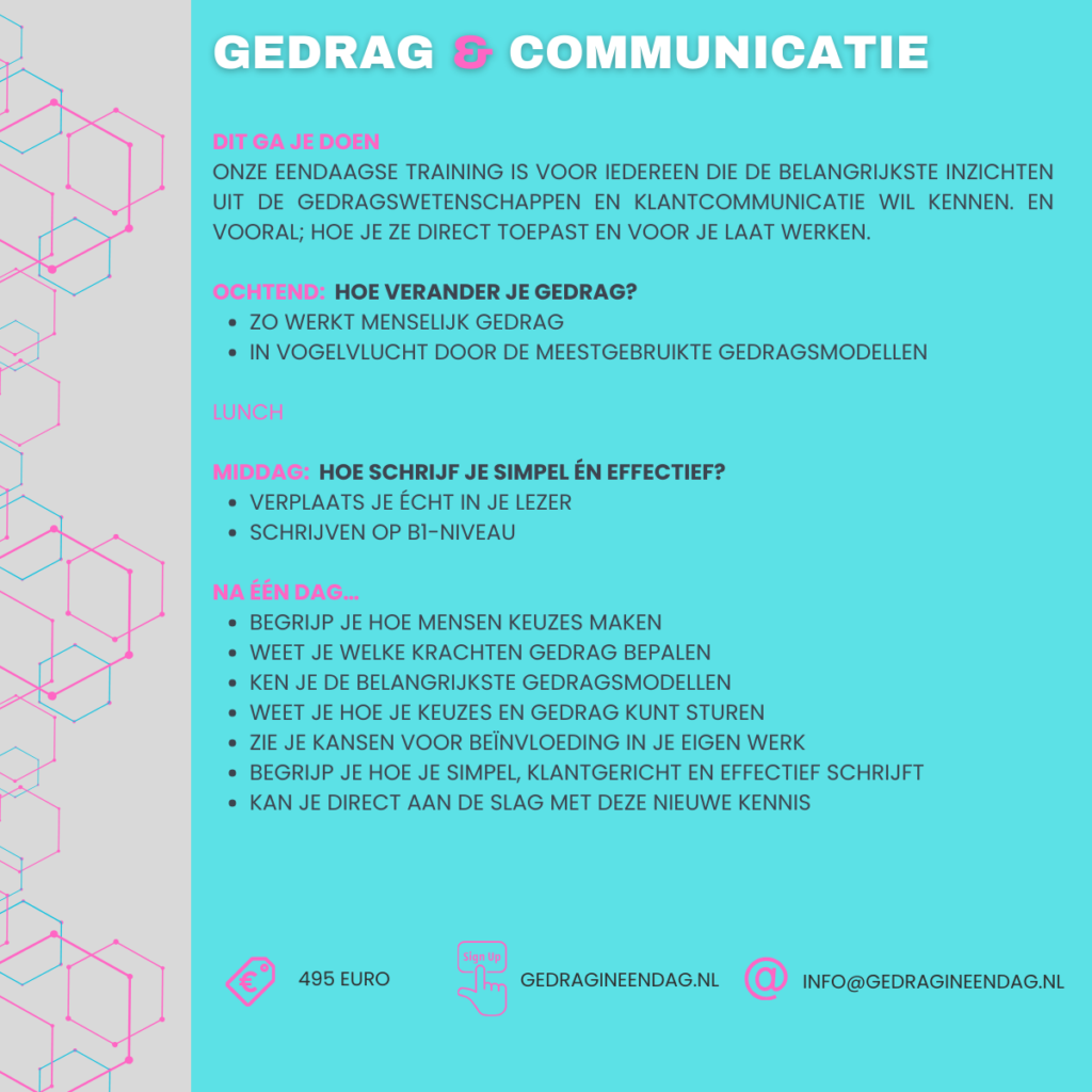 Inhoud gedrag en communicatie training