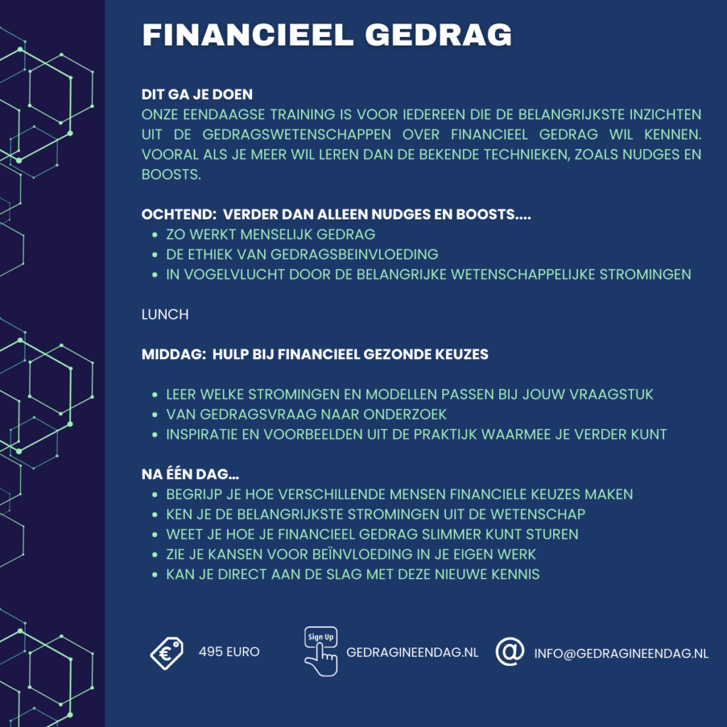 Inhoud training financieel gedrag 