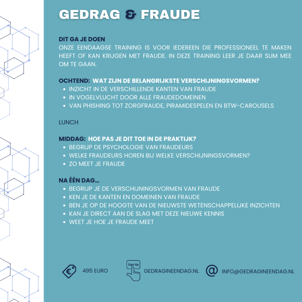 Inhoud training gedrag en fraude